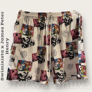 Swiminista x James Peter Henry Mid-Length Board Shorts Size Large